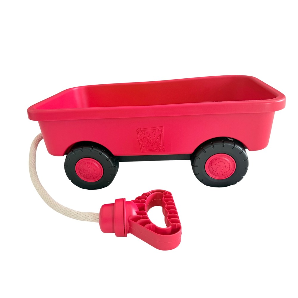 Green Toys Elmo Wagon Kids Red Recycled Plastic Pull Toy Sesame Street USA